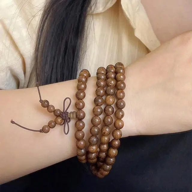 【高品质】 雅谷 上岸招财转运 平安吉祥 如意佛珠 新中式小众设计转运珠念珠 木 手串 男女同款情侣款 金丝檀木