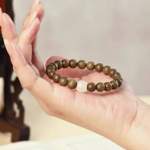 琢玉居 复古念珠盘玩 文玩静心佛珠 国潮 好运珠 考研上岸 绿檀 手串 男女同款情侣款