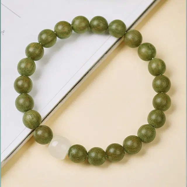 琢玉居 复古念珠盘玩 文玩静心佛珠 国潮 好运珠 考研上岸 绿檀 手串 男女同款情侣款