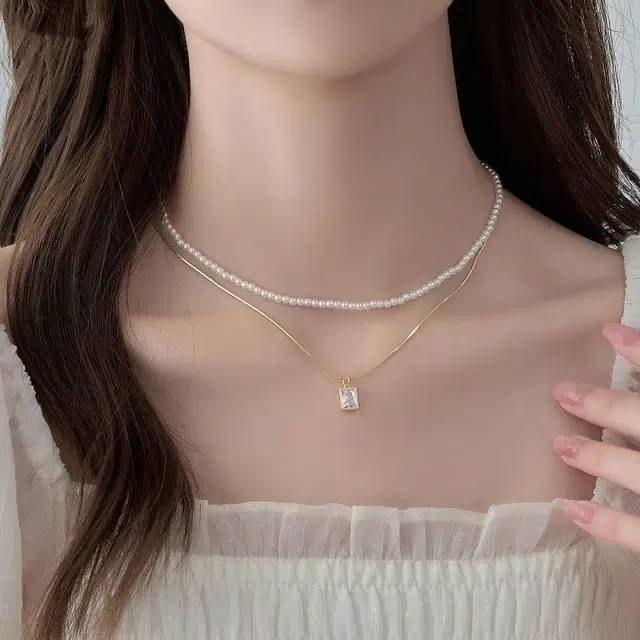 安道子 气质 百搭 高级感 轻奢 淡水珍珠 项链 女款
