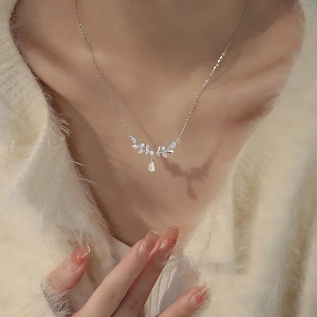 尚银福 麦穗 森系甜美锁骨链简约轻奢小众设计精致时尚百搭高级感项饰品 合金 项链 女款