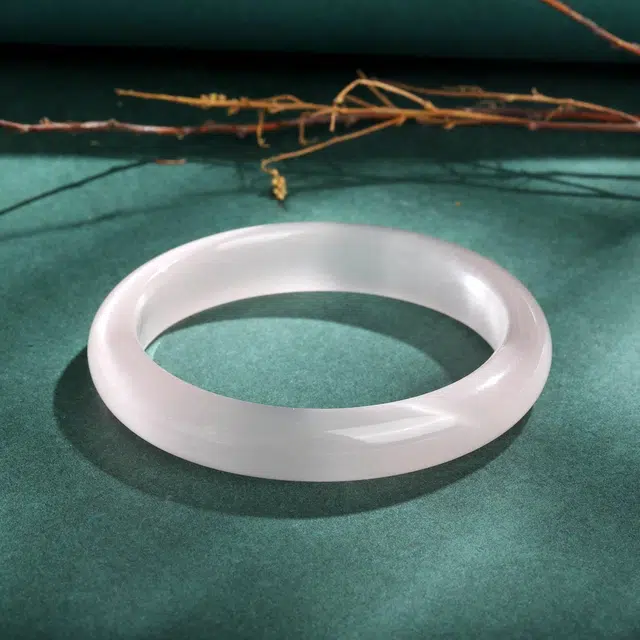 周百福 浅粉少女月光镯 国潮风古风新中式复古叠戴汉服旗袍古风清冷感温婉素雅素圈叮当镯子 告白纪念日周年#好运 琉璃 玉石手镯 女款