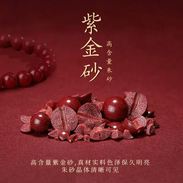 七可 蛇年顺利 新中式本命年生肖招财福卷卷蛇 转运珠复古可爱手工 好运 再造辰砂朱砂 手串 女款