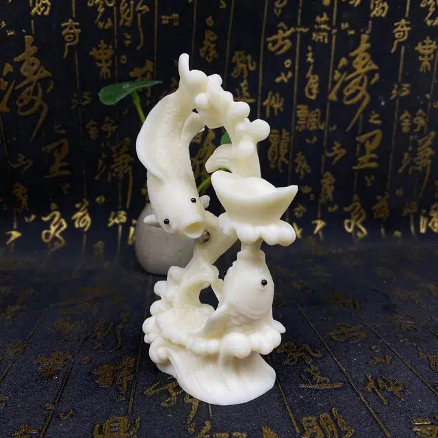 書卓 新中式 双鱼夺宝 年年有余 招财进宝 #好运 象牙果 家居摆件 男女同款情侣款
