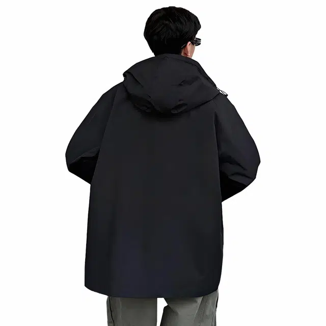 雅鹿 美式复古高街多拉链巴恩风工装外套户外运动防风时尚潮流宽松舒适日常通勤旅游百搭学院风重磅休闲落肩连帽长袖夹克 男女同款