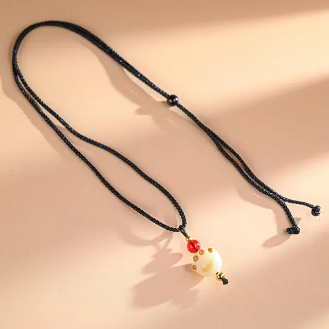 絮物 国风新中式轻奢高级感文玩猫爪吊坠简约大气好运连连#好运炭烤猫爪 白玉菩提 项链 男女同款情侣款