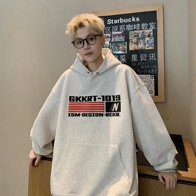 极限涡轮 美式复古重磅工艺字母印花连帽舒适宽松慵懒风时尚潮流个性通勤休闲百搭卫衣 男女同款