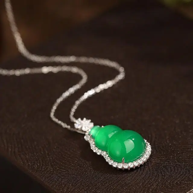 缘钰祥 新中式国风 葫芦高级感气质百搭原创设计锁骨链 玉髓 项链 男女同款情侣款
