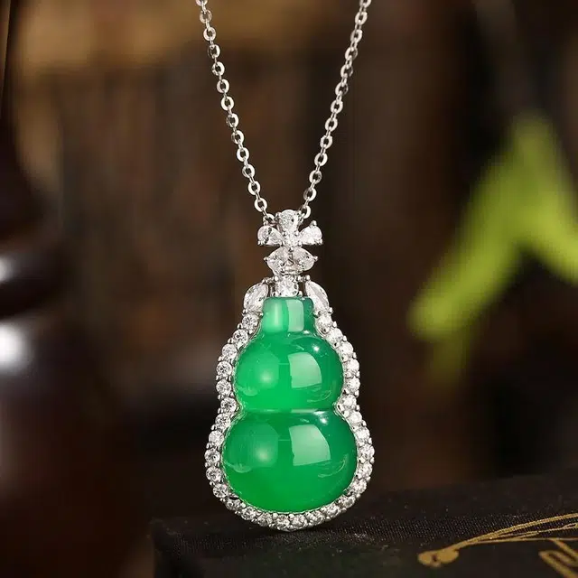 缘钰祥 新中式国风 葫芦高级感气质百搭原创设计锁骨链 玉髓 项链 男女同款情侣款
