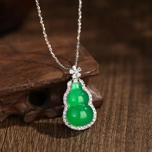 缘钰祥 新中式国风 葫芦高级感气质百搭原创设计锁骨链 玉髓 项链 男女同款情侣款