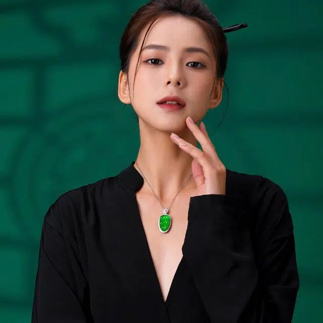 缘钰祥 金枝玉叶 新中式高级感 原创设计时尚百搭叶子 气质国风锁骨链 玉髓 项链 男女同款情侣款