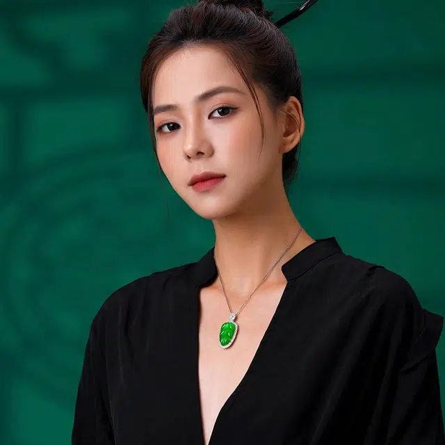 缘钰祥 金枝玉叶 新中式高级感 原创设计时尚百搭叶子 气质国风锁骨链 玉髓 项链 男女同款情侣款