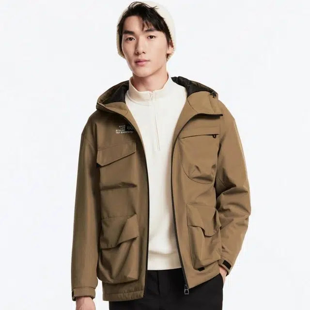 九牧王男裤专家 时尚连帽舒适羽绒服 男款