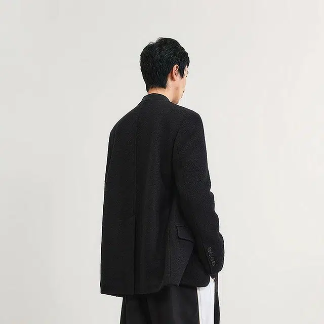 速写 简约纯色舒适宽松西装 男款 本黑