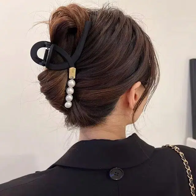 丹琴 美拉德高颜值抓夹大号鲨鱼夹高级感发量多发卡后脑勺夹子头饰 亚克力 发夹 女款