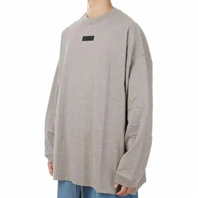 Fear of God Essentials SS24 LS TEE LOGO T Heather Grey