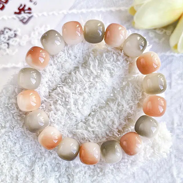 琢玉居 多巴胺风格配色 摸鱼解压神器高油高密绕指柔 好运 招桃花 菩提根 手串 男女同款情侣款