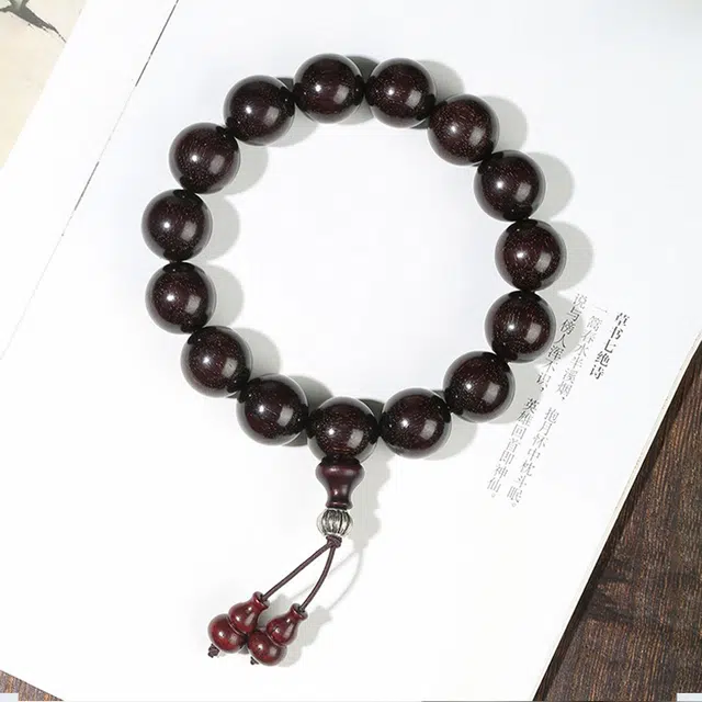 琢玉居 单圈文玩佛珠老料满金星檀香 复古国潮 轻奢大气 好运 檀木 木作手串 男女同款情侣款