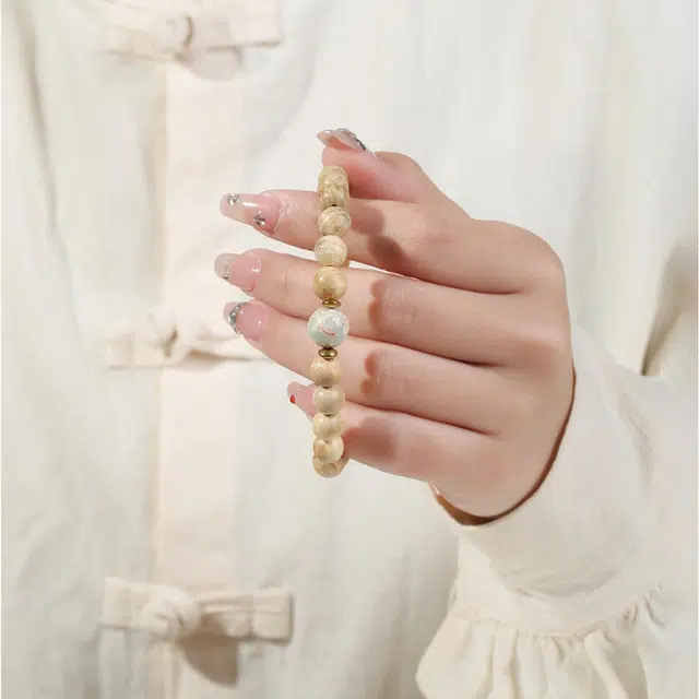 琢玉居 复古文艺设计 新中式文玩盘玩佛珠 转运珠 考研上岸 百搭配饰 檀木 木作手串 男女同款情侣款