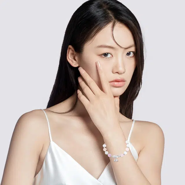 老银坊 蝴蝶结两世欢 新中式古风小众甜美腕链 国风汉服百搭手饰 玻璃猫眼 手串 女款