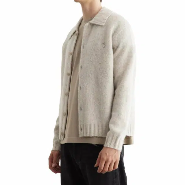 Acne Studios SS24 Long Sleeve Polo Sweater Beige
