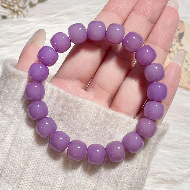 琢玉居 招财纳福 芋泥紫 转运珠 新中式文玩盘玩 简约小清新 菩提根 手串 男女同款情侣款