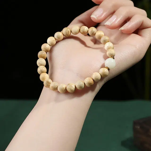 琢玉居 复古文艺设计 新中式文玩盘玩佛珠 转运珠 考研上岸 百搭配饰 檀木 木作手串 男女同款情侣款