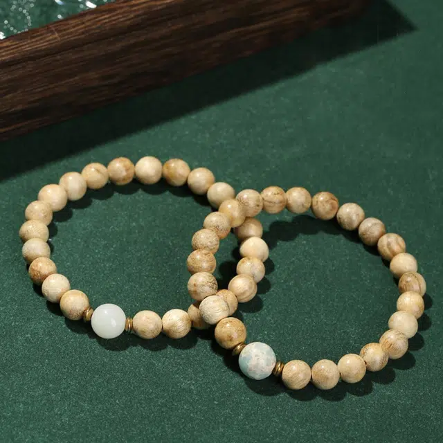 琢玉居 复古文艺设计 新中式文玩盘玩佛珠 转运珠 考研上岸 百搭配饰 檀木 木作手串 男女同款情侣款