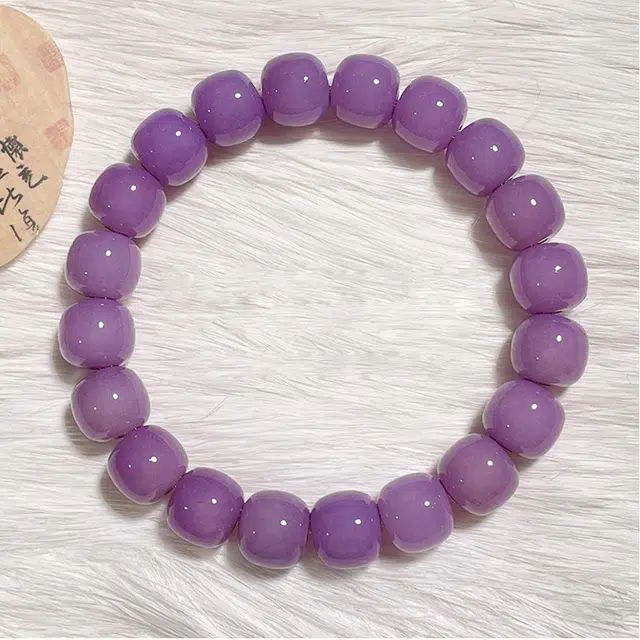 琢玉居 招财纳福 芋泥紫 转运珠 新中式文玩盘玩 简约小清新 菩提根 手串 男女同款情侣款