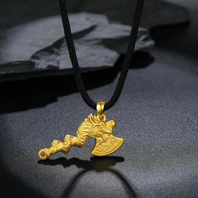 智玉云祥 金龙斧 龙年本命年生肖龙编织 足金 一口价 黄金吊坠 男款