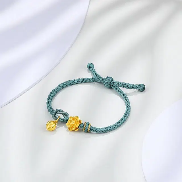 智玉云祥 莲花两世欢 足金 一口价 黄金手链 女款