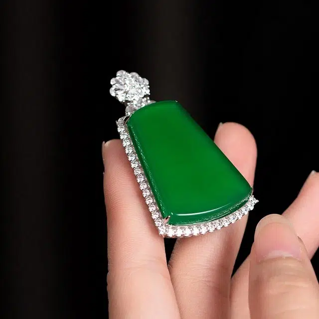 缘钰祥 “静雅素牌”新中式气质百搭 玉髓 项链 男女同款情侣款