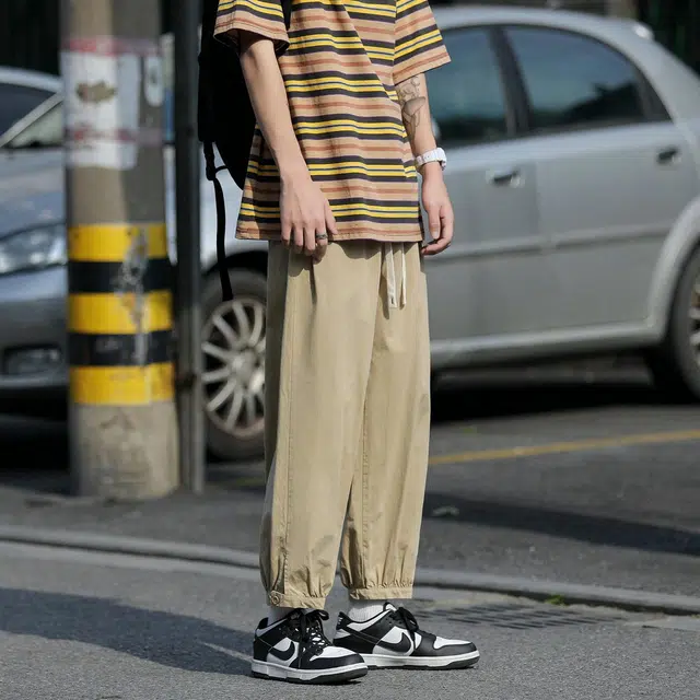 玉儿恋 束脚百搭宽松纯色休闲裤 男女同款