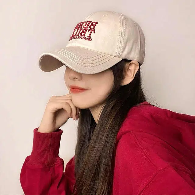 雅鹿 英文字母立体刺绣弯檐潮流 户外出行防晒遮阳大头围学生休闲运动风显脸小 棉 鸭舌帽 男女同款情侣款