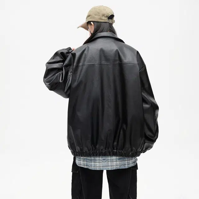 Bingfei Vintage PU Leather Jacket