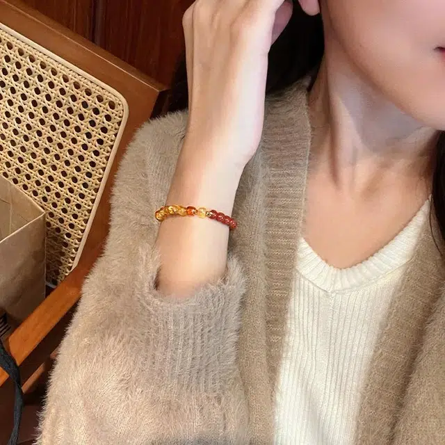 琳琯瑛 新中式国风小众设计高级感轻奢气质好运本命年琥珀 南红 手串 女款