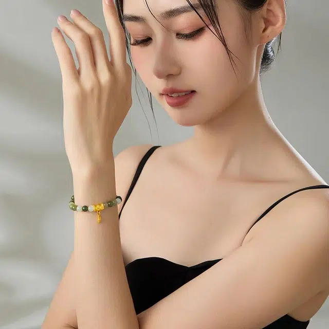 老凤祥 节节高升色泽灵动 精致优雅 轻奢精致甜美小众高级感 森系小清新 可调节 足金 一口价 黄金手串 女款