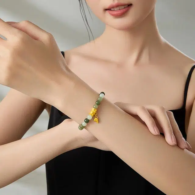老凤祥 节节高升色泽灵动 精致优雅 轻奢精致甜美小众高级感 森系小清新 可调节 足金 一口价 黄金手串 女款