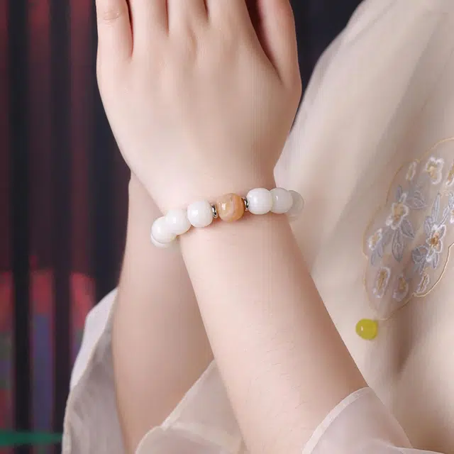 琢玉居 转运珠 盘玩绕指柔 新中式文玩 轻奢风 学生 好运 考研上岸 白玉菩提 手串 男女同款情侣款