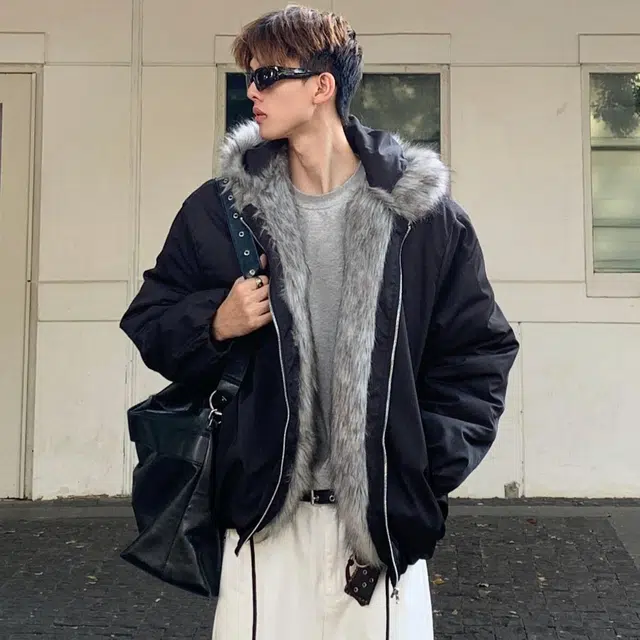 玉儿恋 座山雕美式复古高街加绒加厚潮流宽松休闲时尚百搭工装舒适连帽棉服 男女同款