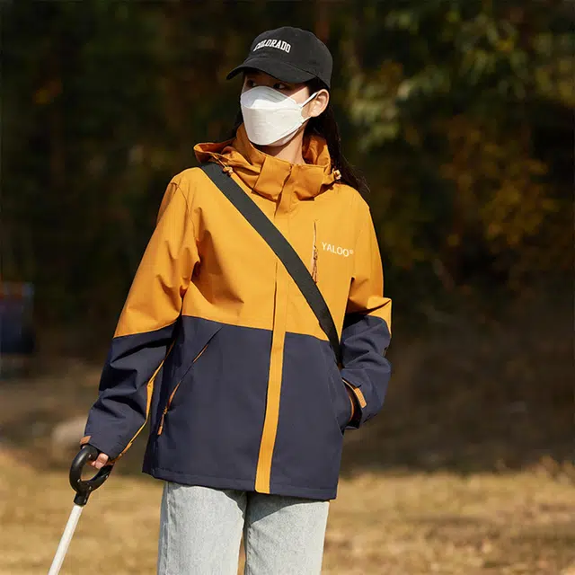 雅鹿  全天候系列户外登山徒步透气可拆卸抓绒内胆撞色连帽三合一  防风耐磨保暖防雨冲锋衣 男女同款