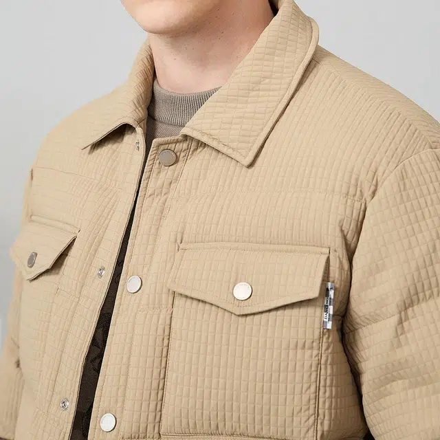 与狼共舞 时尚舒适保暖百搭鹅绒翻领羽绒服 男款