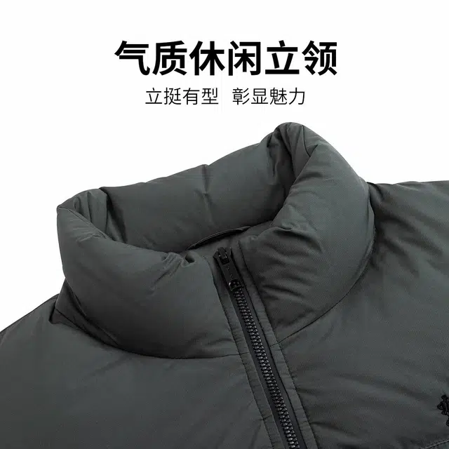 与狼共舞 时尚生活休闲日常百搭保暖加绒纯色羽绒服 男款