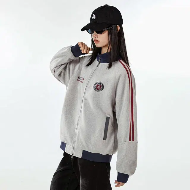 稻草人 图像印花宽松休闲立领拉链开衫卫衣 男女同款