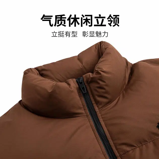 与狼共舞 时尚生活休闲日常百搭保暖加绒纯色羽绒服 男款