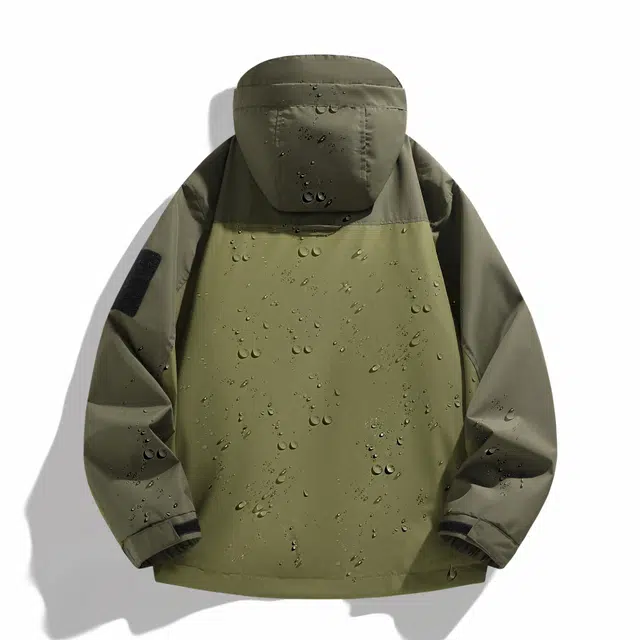 雅鹿  山系户外远足连帽  防水防风防紫外线透气耐磨冲锋衣 男女同款 古苔绿