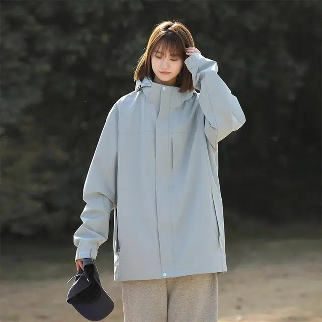 雅鹿  基础款简约纯色时尚百搭  防水防风防紫外线透气冲锋衣 男女同款 以太蓝