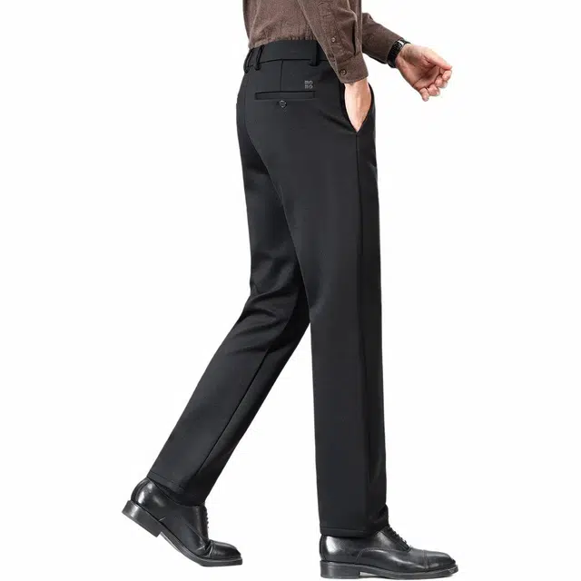 红豆 含绵羊毛磨毛加厚商务职业正装休闲百搭直筒西装裤 男款