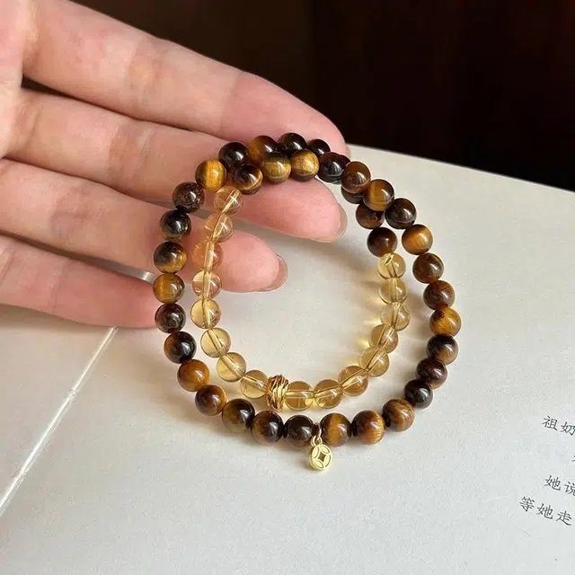 陌阡雪 财源滚滚新中式文玩盘玩 纳福多宝福珠 小众串珠转运礼#好运 虎眼石 手串 男女同款情侣款