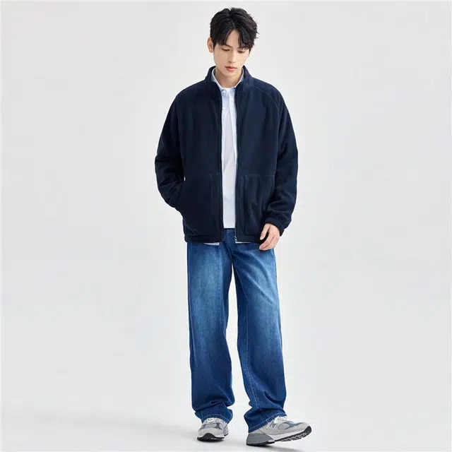 佐丹奴 立领纯色时尚百搭插肩袖休闲夹克外套 男款